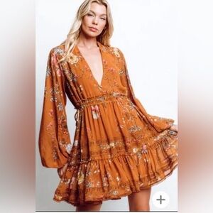 Free people cherry blossom mini dress NWT